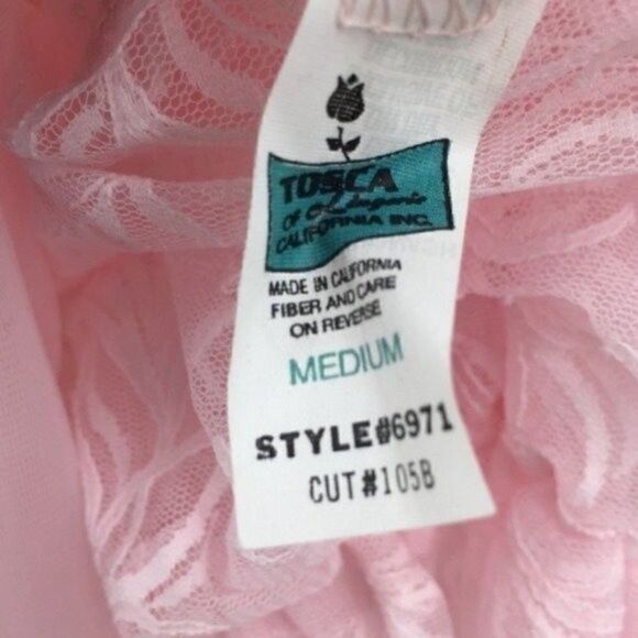 Tosca California Vintage blush pink Robe size Medium BoxD floral lace - Picture 10 of 14